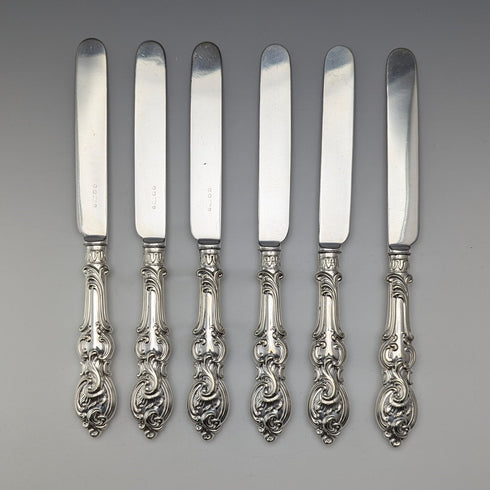 1882 年英國古董鍍銀餐具 6 對套裝埃爾金頓